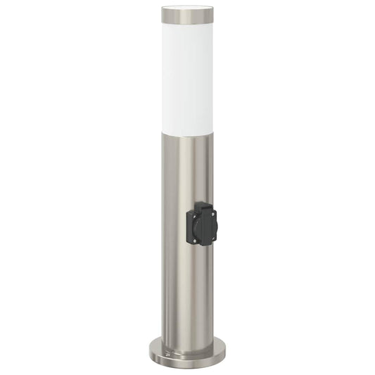 Sloupkové Svítidlo Se Zásuvkou 50 Cm Nerezová Ocel Ip44