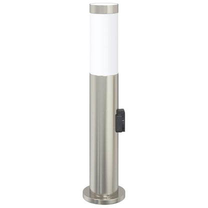Sloupkové Svítidlo Se Zásuvkou 50 Cm Nerezová Ocel Ip44