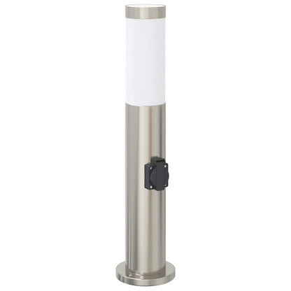 Sloupková Světla Se Zásuvkou 3 Ks 50 Cm Nerezová Ocel Ip44