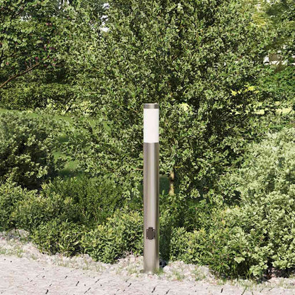 Sloupkové Svítidlo Se Zásuvkou 80 Cm Nerezová Ocel Ip44