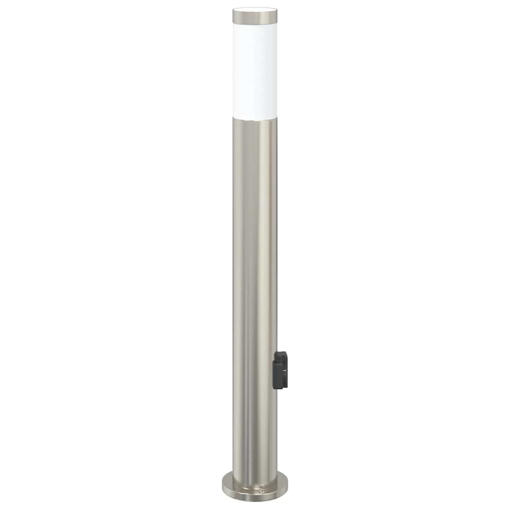 Sloupkové Svítidlo Se Zásuvkou 80 Cm Nerezová Ocel Ip44