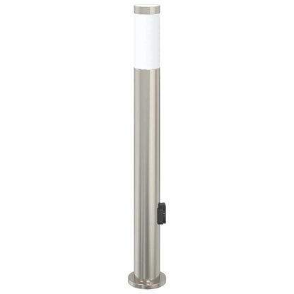 Sloupkové Svítidlo Se Zásuvkou 80 Cm Nerezová Ocel Ip44