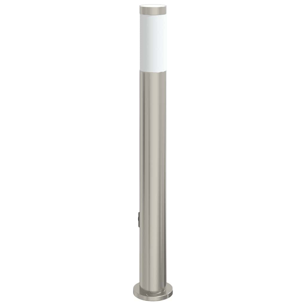 Sloupkové Svítidlo Se Zásuvkou 80 Cm Nerezová Ocel Ip44