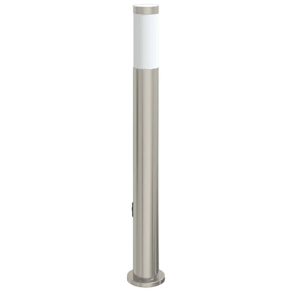 Sloupkové Svítidlo Se Zásuvkou 80 Cm Nerezová Ocel Ip44
