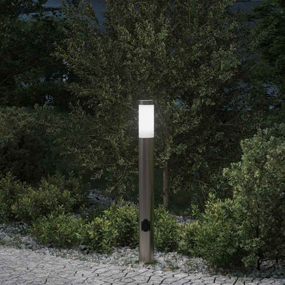 Sloupkové Svítidlo Se Zásuvkou 80 Cm Nerezová Ocel Ip44