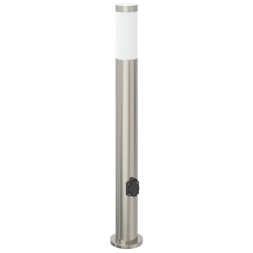 Sloupková Světla Se Zásuvkou 3 Ks 80 Cm Nerezová Ocel Ip44