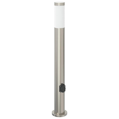 Sloupková Světla Se Zásuvkou 3 Ks 80 Cm Nerezová Ocel Ip44