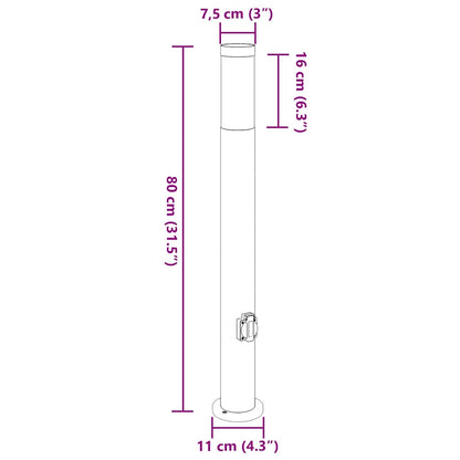 Sloupková Světla Se Zásuvkou 3 Ks 80 Cm Nerezová Ocel Ip44