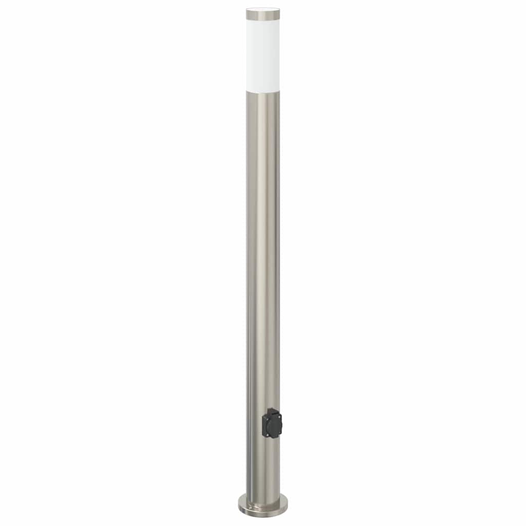 Sloupkové Svítidlo Se Zásuvkou 110 Cm Nerezová Ocel Ip44