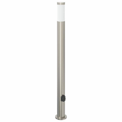 Sloupkové Svítidlo Se Zásuvkou 110 Cm Nerezová Ocel Ip44