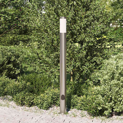 Sloupkové Svítidlo Se Zásuvkou 110 Cm Nerezová Ocel Ip44
