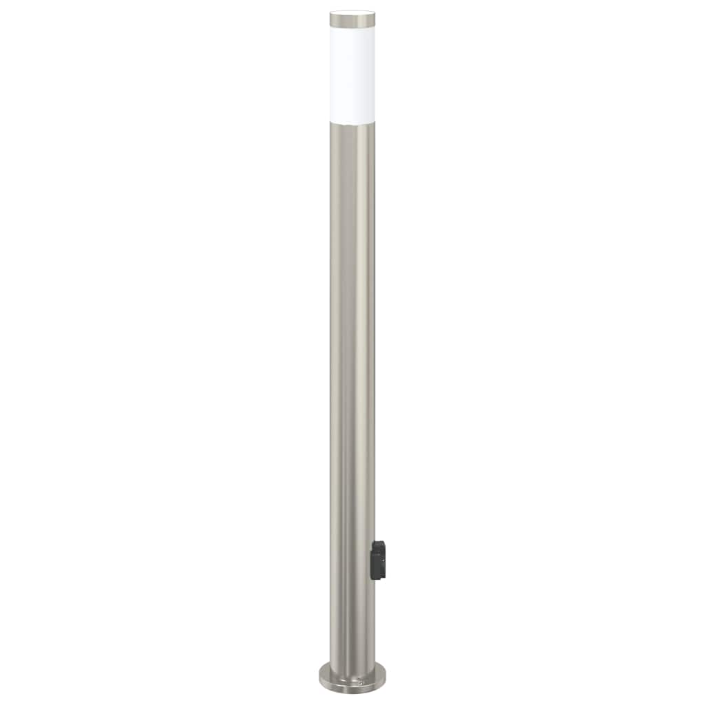 Sloupkové Svítidlo Se Zásuvkou 110 Cm Nerezová Ocel Ip44