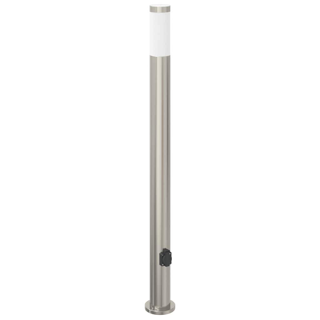 Sloupková Světla Se Zásuvkou 3 Ks 110 Cm Nerezová Ocel Ip44