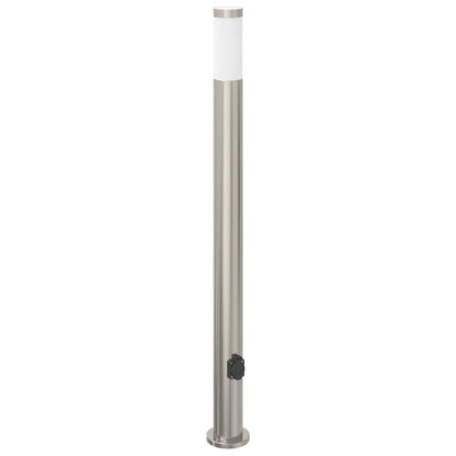Sloupková Světla Se Zásuvkou 3 Ks 110 Cm Nerezová Ocel Ip44