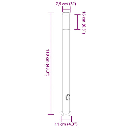 Sloupková Světla Se Zásuvkou 3 Ks 110 Cm Nerezová Ocel Ip44