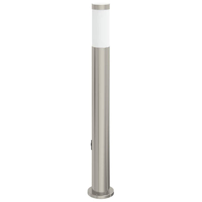Sloupkové Svítidlo Se Senzorem A Zásuvkou 80 Cm Nerezová Ocel Ip44