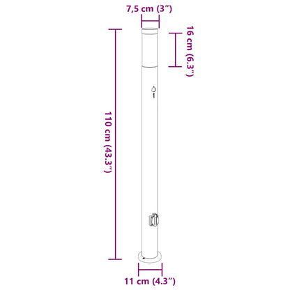 Sloupková Světla Se Senzorem A Zásuvkou 3 Ks 110 Cm Nerezová Ocel Ip44