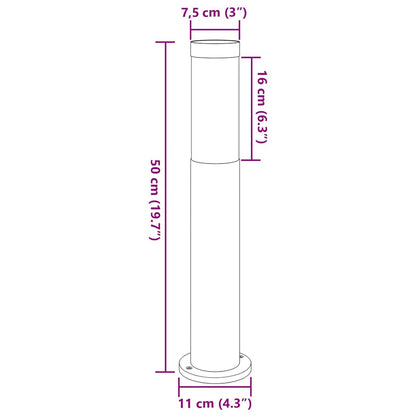 Sloupková Světla 3 Ks 50 Cm Nerezová Ocel Ip44