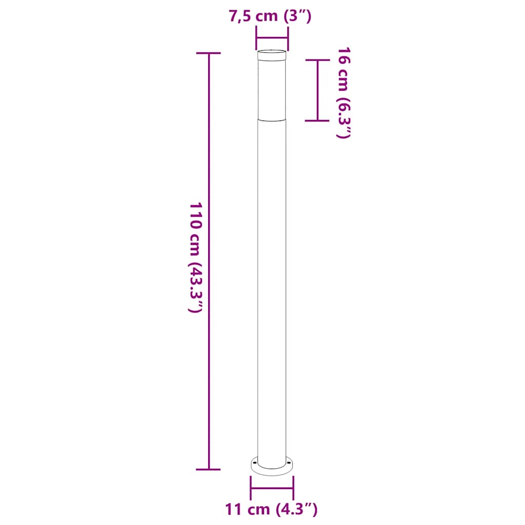 Sloupková Světla 3 Ks 110 Cm Nerezová Ocel Ip44