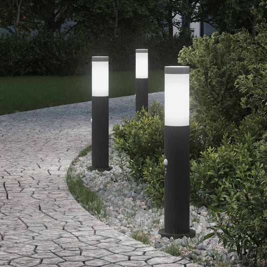 Sloupková Světla Se Senzorem 3 Ks 50 Cm Nerezová Ocel Ip44