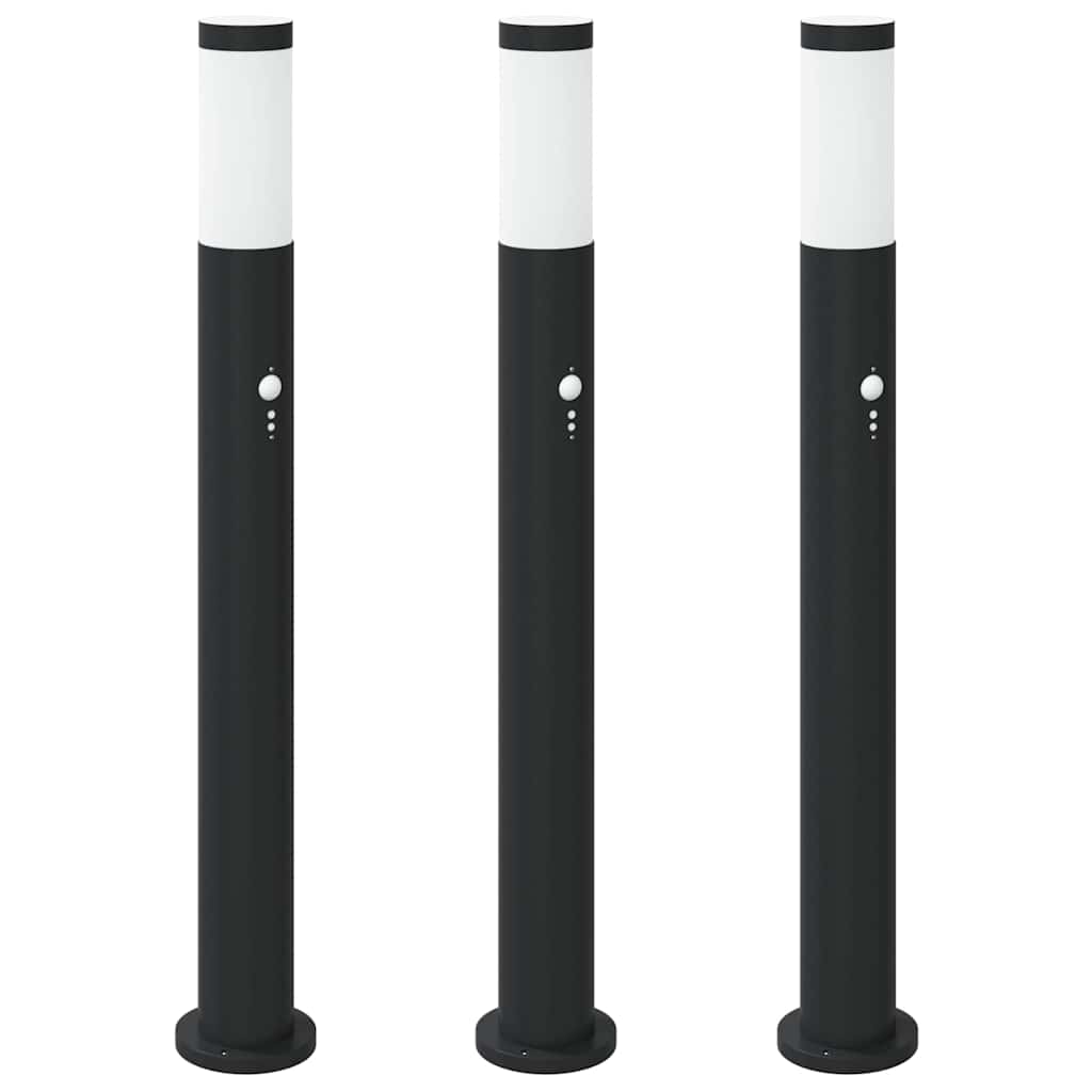 Sloupková Světla Se Senzorem 3 Ks 80 Cm Nerezová Ocel Ip44
