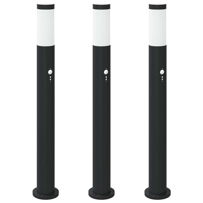 Sloupková Světla Se Senzorem 3 Ks 80 Cm Nerezová Ocel Ip44