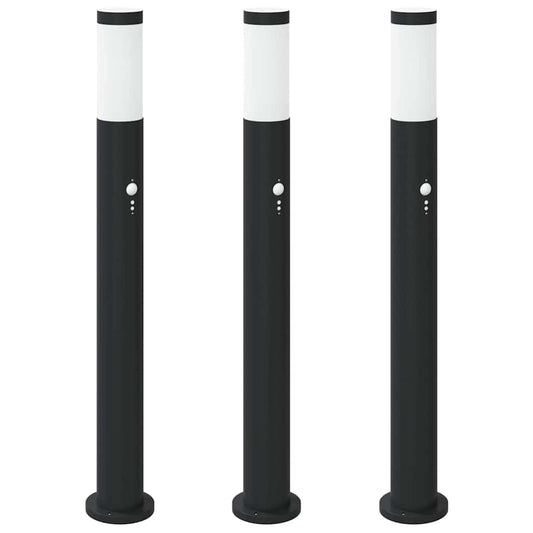 Sloupková Světla Se Senzorem 3 Ks 80 Cm Nerezová Ocel Ip44
