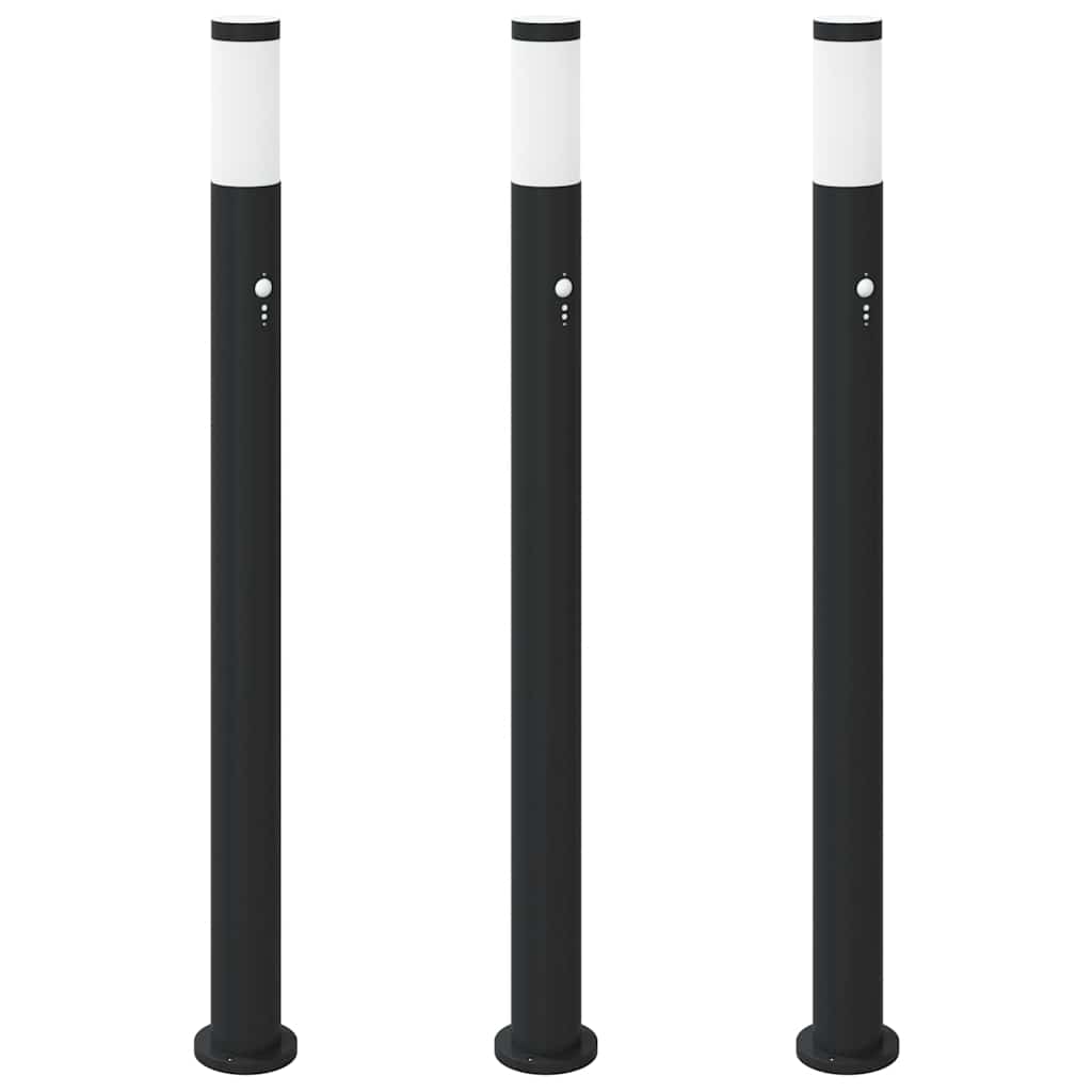 Sloupková Světla Se Senzorem 3 Ks 110 Cm Nerezová Ocel Ip44