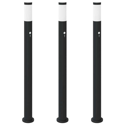 Sloupková Světla Se Senzorem 3 Ks 110 Cm Nerezová Ocel Ip44
