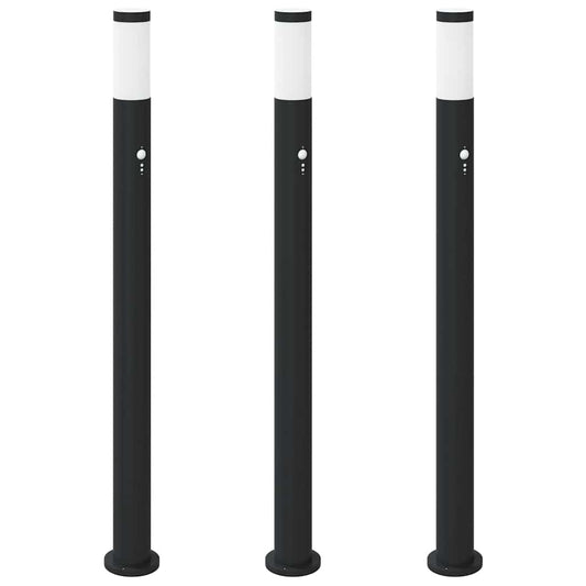 Sloupková Světla Se Senzorem 3 Ks 110 Cm Nerezová Ocel Ip44