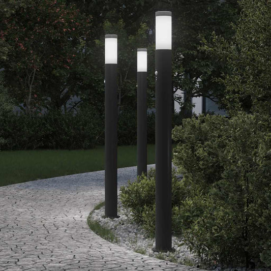 Sloupková Světla Se Senzorem 3 Ks 110 Cm Nerezová Ocel Ip44