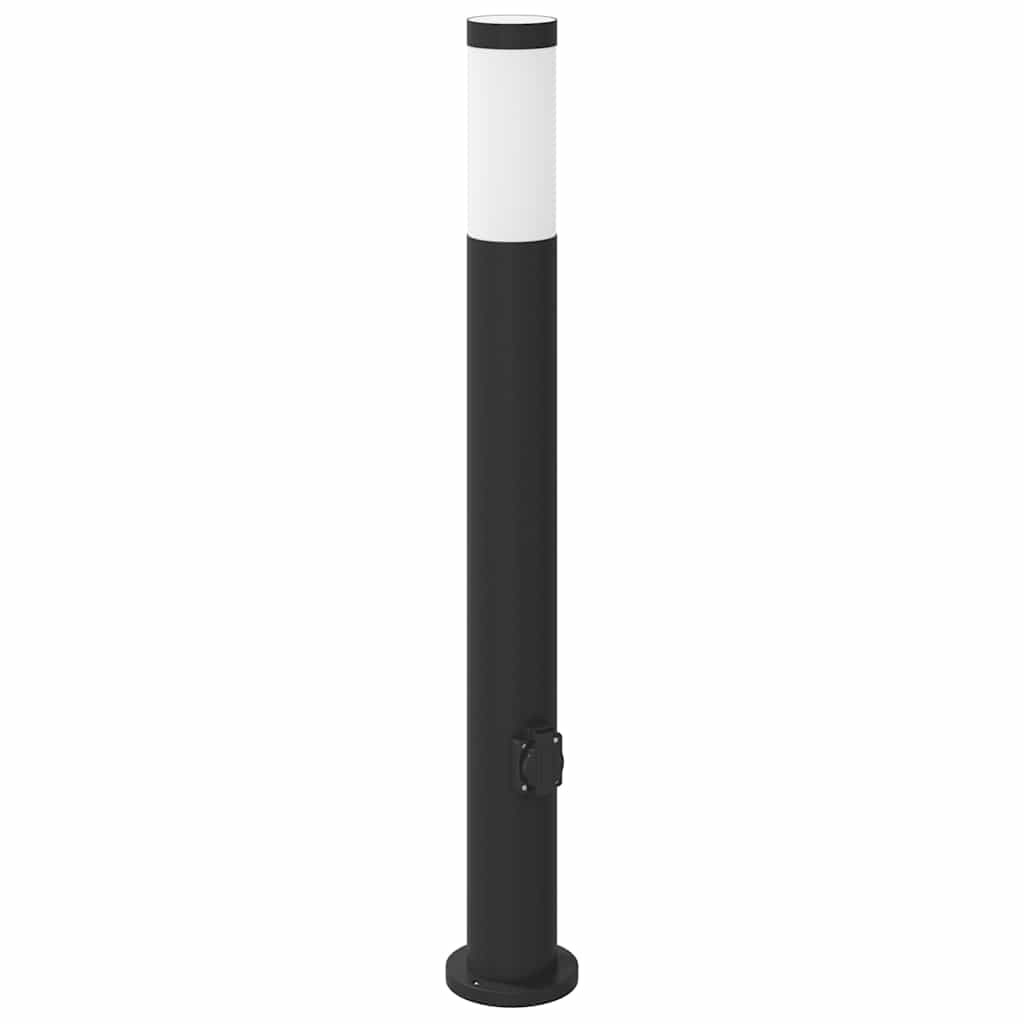 Sloupkové Svítidlo Se Zásuvkou 80 Cm Nerezová Ocel Ip44
