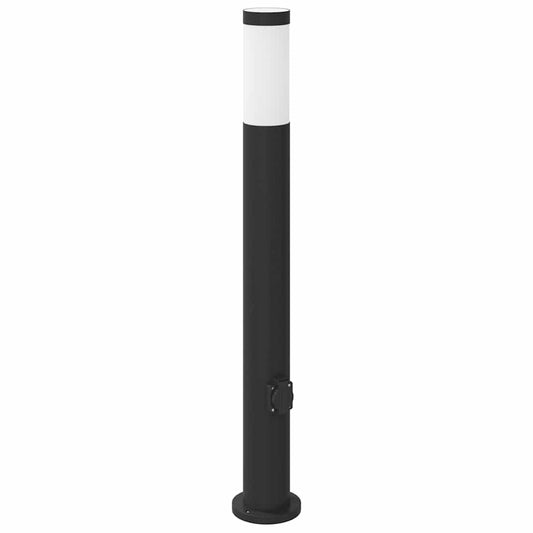 Sloupkové Svítidlo Se Zásuvkou 80 Cm Nerezová Ocel Ip44