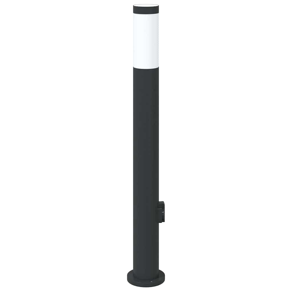 Sloupkové Svítidlo Se Zásuvkou 80 Cm Nerezová Ocel Ip44