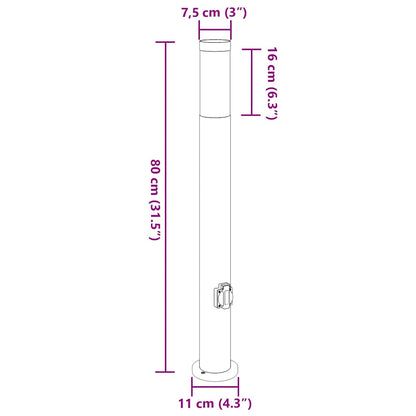 Sloupková Světla Se Zásuvkou 3 Ks 80 Cm Nerezová Ocel Ip44