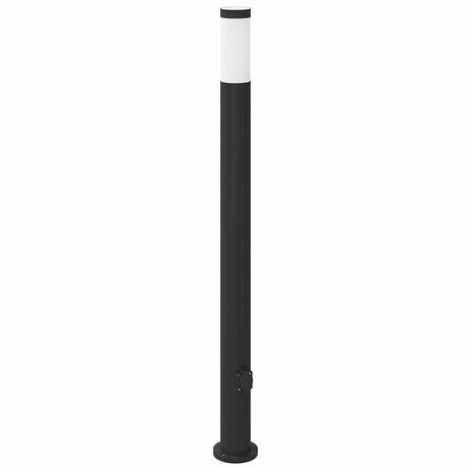 Sloupkové Svítidlo Se Zásuvkou 110 Cm Nerezová Ocel Ip44