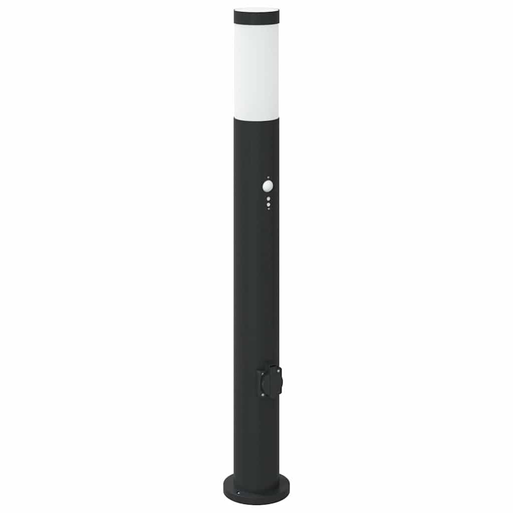 Sloupková Světla Se Senzorem A Zásuvkou 3 Ks 80 Cm Nerezová Ocel Ip44