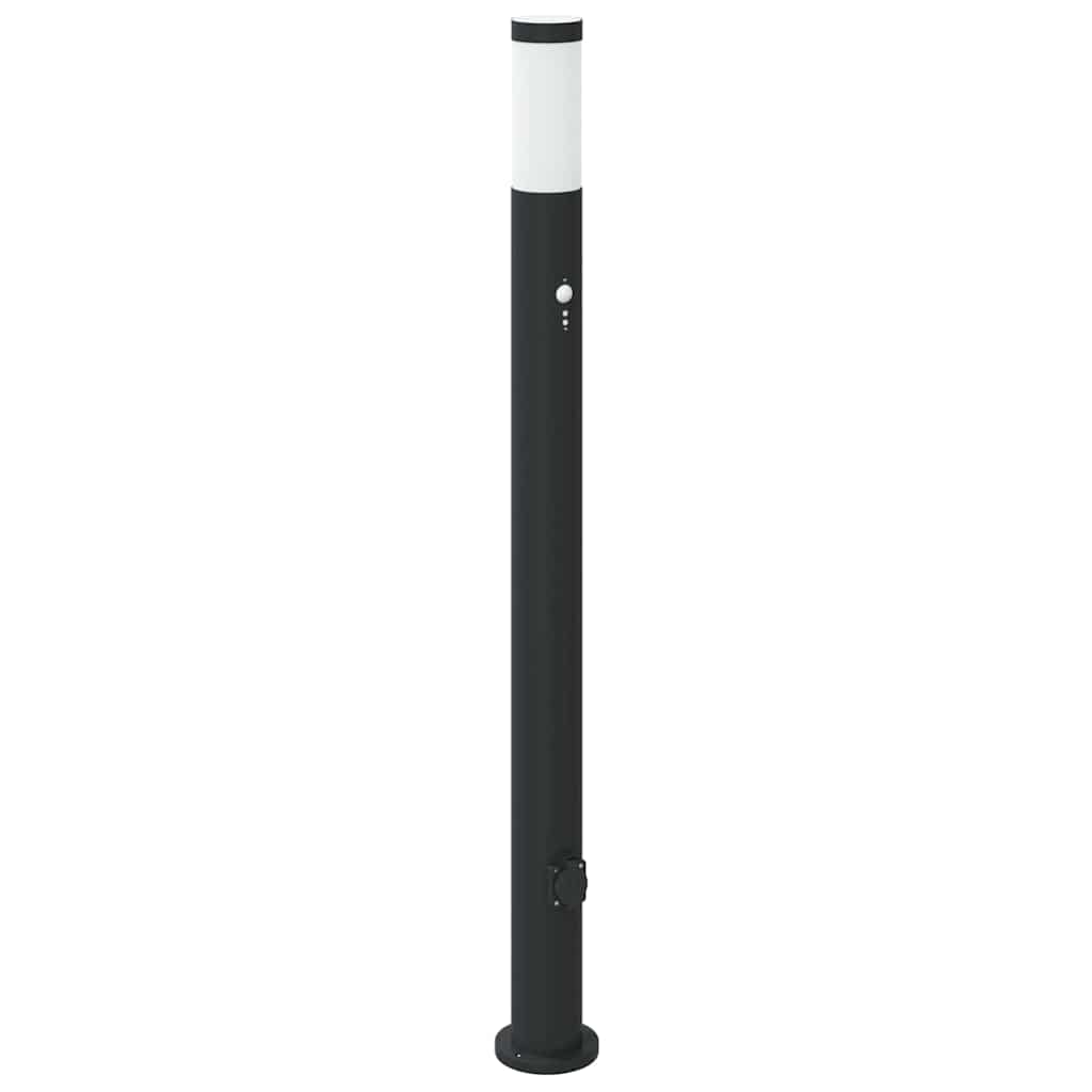 Sloupková Světla Se Senzorem A Zásuvkou 3 Ks 110 Cm Nerezová Ocel Ip44