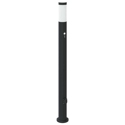 Sloupková Světla Se Senzorem A Zásuvkou 3 Ks 110 Cm Nerezová Ocel Ip44