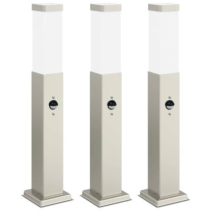 Sloupková Světla Se Senzorem 3 Ks 50 Cm Nerezová Ocel Ip44