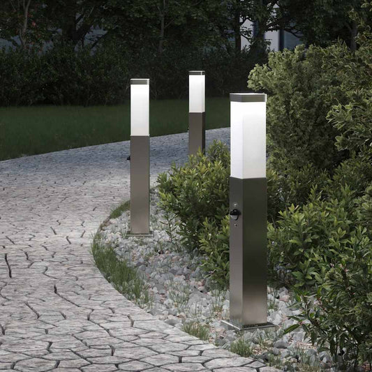 Sloupková Světla Se Senzorem 3 Ks 50 Cm Nerezová Ocel Ip44