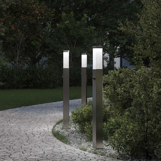 Sloupková Světla Se Senzorem 3 Ks 80 Cm Nerezová Ocel Ip44