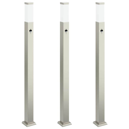 Sloupková Světla Se Senzorem 3 Ks 110 Cm Nerezová Ocel Ip44