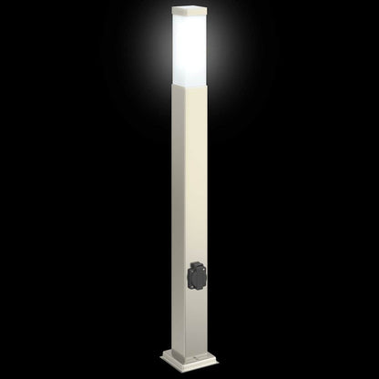 Sloupkové Svítidlo Se Zásuvkou 80 Cm Nerezová Ocel Ip44