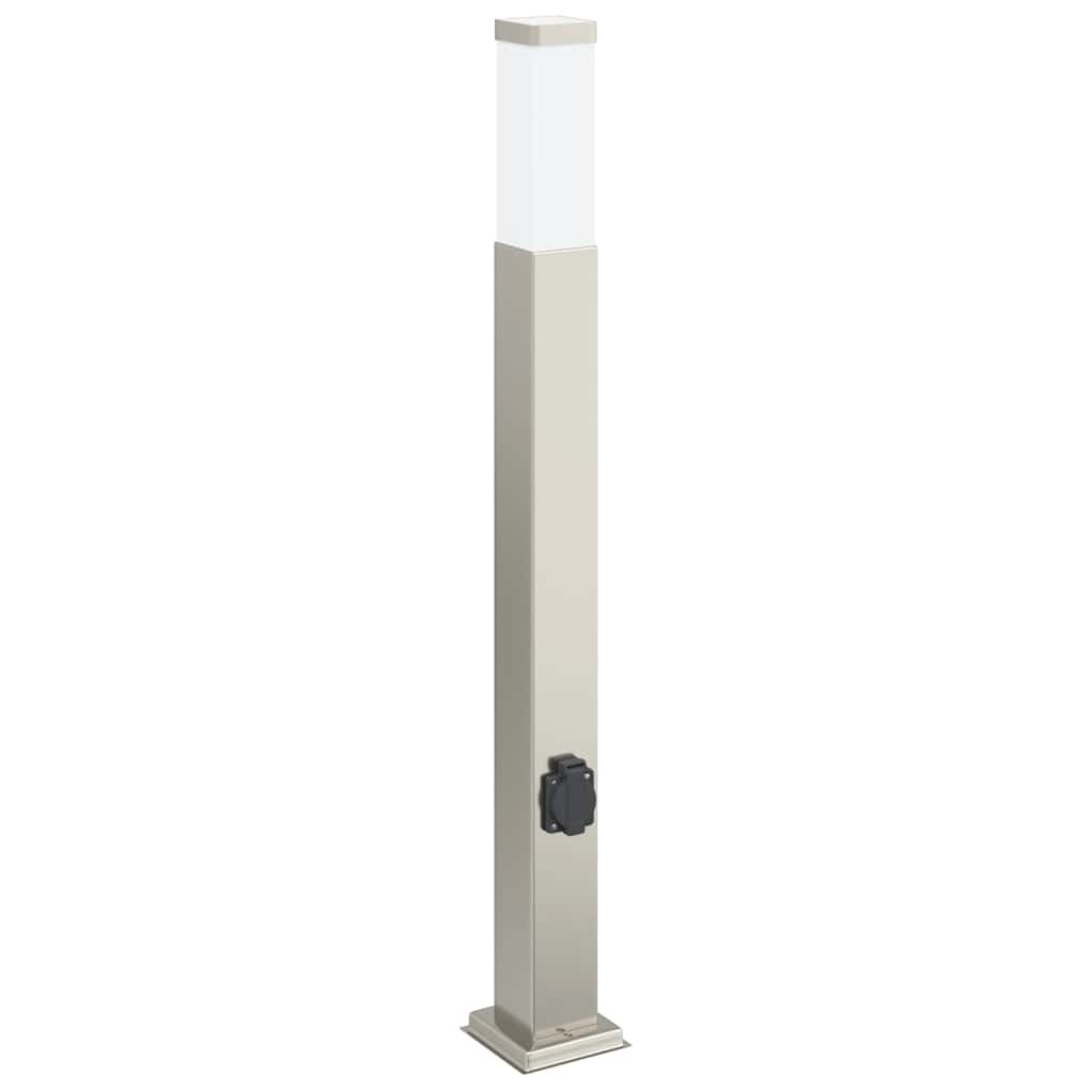 Sloupková Světla Se Zásuvkou 3 Ks 80 Cm Nerezová Ocel Ip44