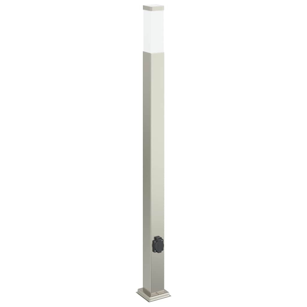 Sloupkové Svítidlo Se Zásuvkou 110 Cm Nerezová Ocel Ip44