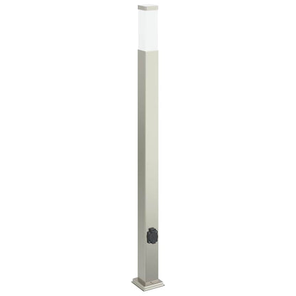 Sloupkové Svítidlo Se Zásuvkou 110 Cm Nerezová Ocel Ip44