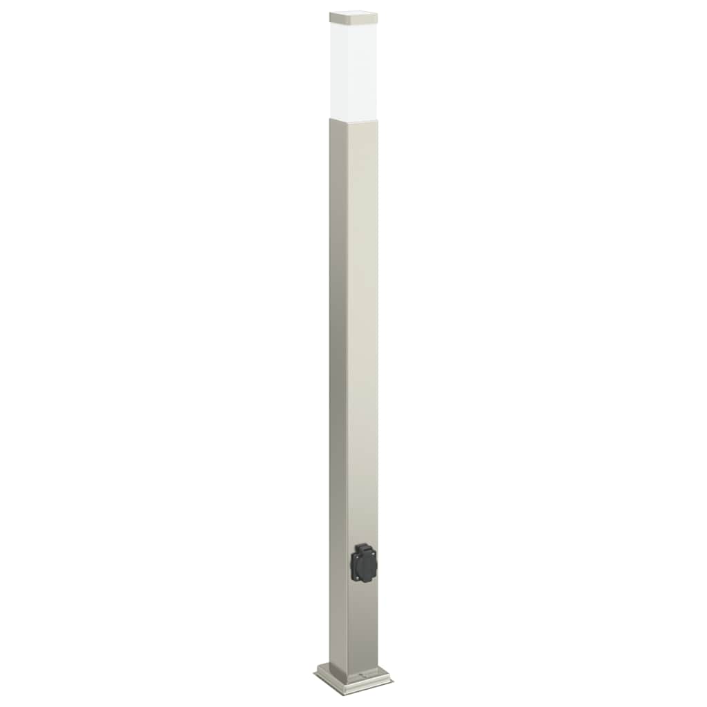 Sloupková Světla Se Zásuvkou 3 Ks 110 Cm Nerezová Ocel Ip44