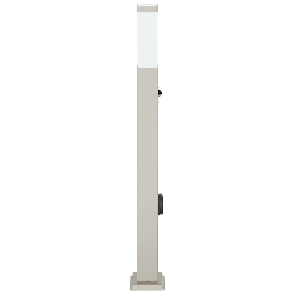 Sloupkové Svítidlo Se Senzorem A Zásuvkou 80 Cm Nerezová Ocel Ip44