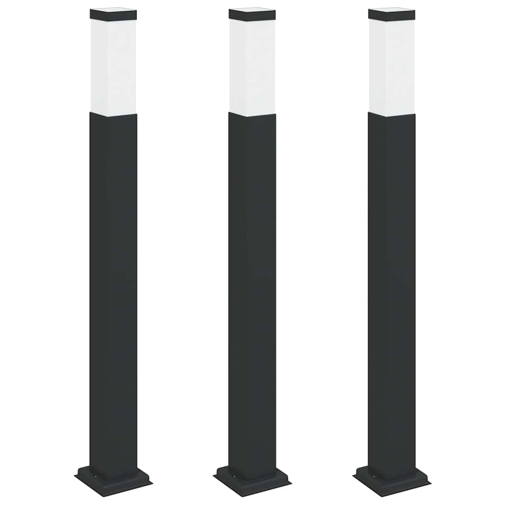 Sloupková Světla 3 Ks 80 Cm Černá Ip44